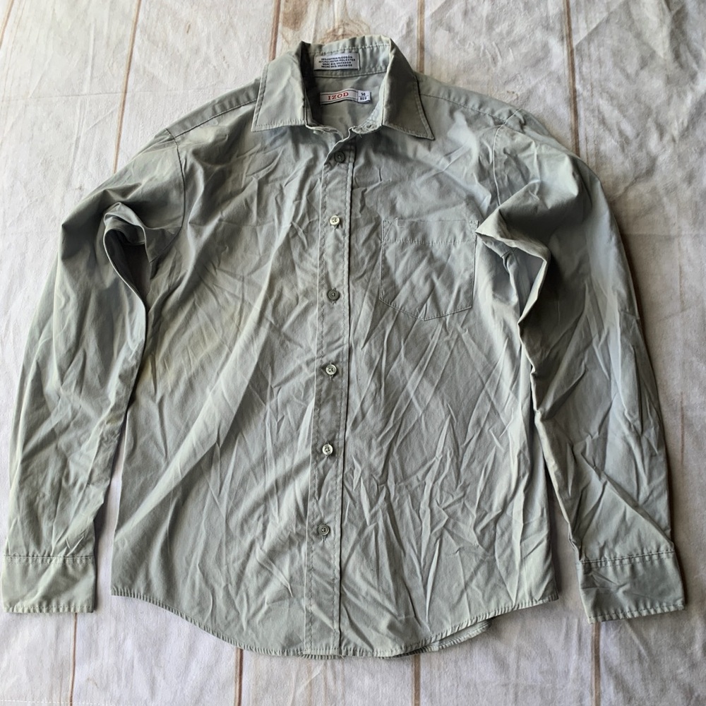 Izod Gray Long Sleeve Shirt Size 14 Reg